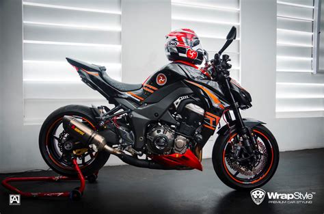 Chiêm ngưỡng Naked bike Kawasaki Z độ tem cam đen cực ngầu