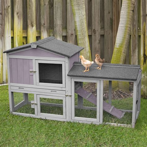 Morgete Chicken Coop for 1-2 Chickens Rabbit Hutch Outdoor Indoor Bunny Cage Chicken House ...