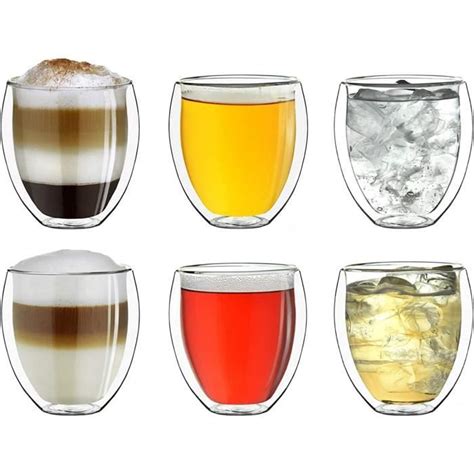 Creano Verres à Double paroi 250 ML DG Bully Lot de 6 Grand Verre