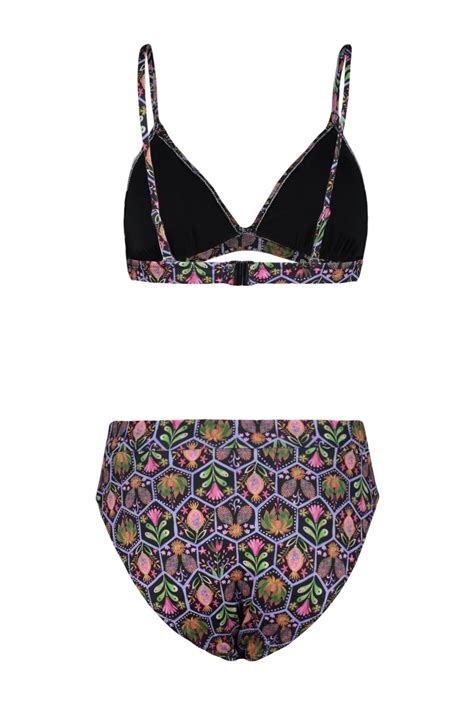 Trendyolmilla Çiçek Desenli Üçgen Yüksek Bel High Leg Hipster Bikini Takımı TBESS BT Fiyatı