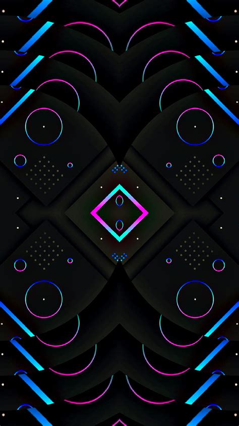 Material Design 0304 Abstract Amoled Black Blue Digital Neon