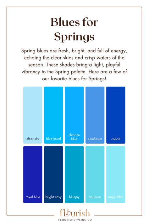 blues  springs true spring color palette light spring colors