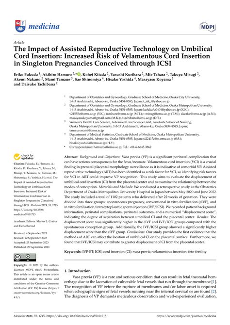 Pdf The Impact Of Assisted Reproductive Technology On Umbilical Cord