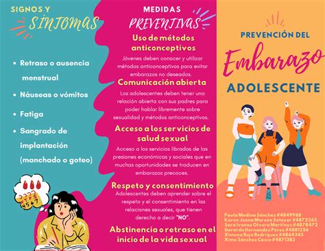 Embarazo Adolescente Tr Ptico Preventivas Adolescente Embarazo