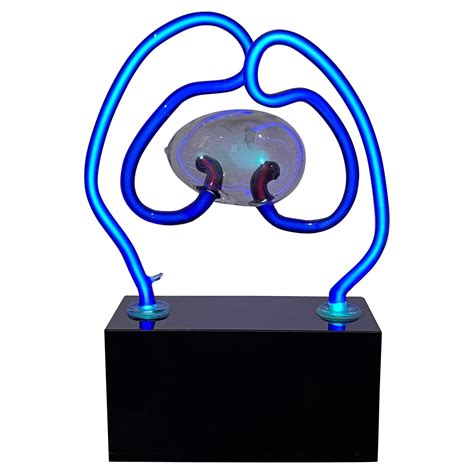 Neon Sculpture and Torchiere Lamp by Rudi Stern for Let There Be Neon