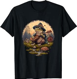 Cottagecore Aesthetic Frog Playing Banjo On Mushroom Vintage T Shirt