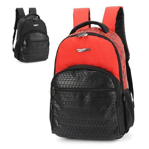 Mochila De Costas Hot Wheels Pneu Roda Juvenil Escolar Teen Luxcel