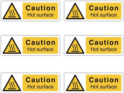 CM X CM Pack Of Self Adhesive Caution Hot Surface Stickers