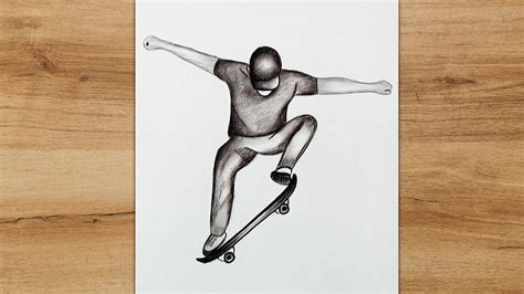 How To Draw A Boy Riding A Skateboard Easy Skater Boy Drawing For