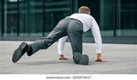 Handsome Mature Businessman Crawling He Wearing AI Generated Image Shutterstock