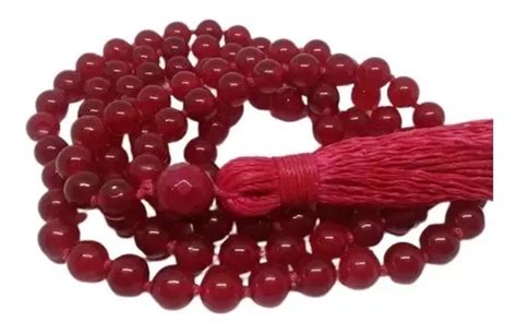 Japa Mala Piedra Natural Jade Rojo 108 Cuentas Envío gratis