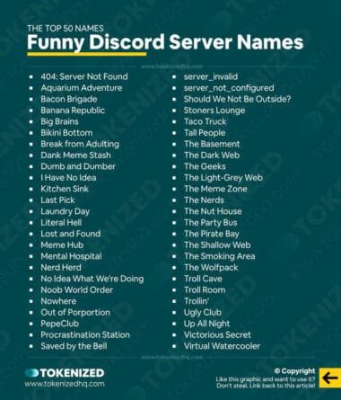 top  funny discord server names   tokenized