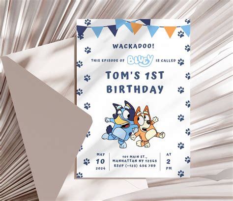 Bluey Birthday Invite Bluey Invitations Bluey Party Invite - Etsy