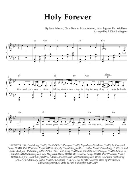 Holy Forever Arr Phillip Kirk Bullington By Chris Tomlin Sheet Music