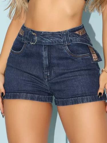 Shorts Jeans Feminina Pitbull Hot Pants Lan Amento Ref Frete Gr Tis