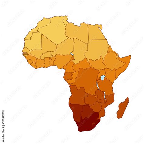 Vector illustration: map of Africa with state borders Stock Vector ...