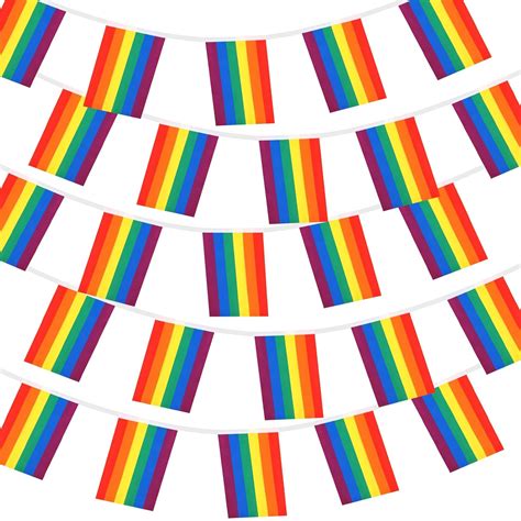 Ft Rainbow Pride Bunting Banner With Pennant Flags Gay Lgbt Pride Banner Flag Colorful