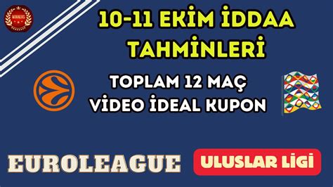 ULUSLAR LİGİ VE EUROLEAGUE TAHMİNLERİ 10 EKİM PERŞEMBE VE 11 EKİM