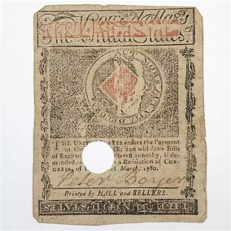 May 5 1780 4 Colonial Currency Massachusetts Bay Ma 281 Hall