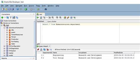 使用 Oracle Sql Developer 连接到 Oracle Cloud Infrastructure 上的 Microsoft Sql Server 数据库