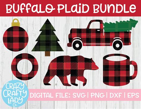 Buffalo Plaid Svg Cut File Bundle Crazy Crafty Lady Co