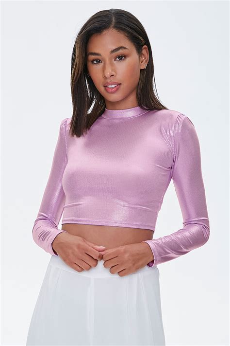 Metallic Pin Dot Crop Top