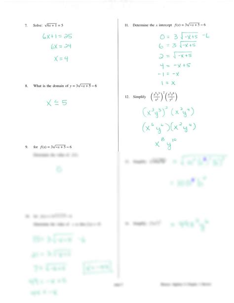 SOLUTION: algebra 2 chapter 3 test review - Studypool