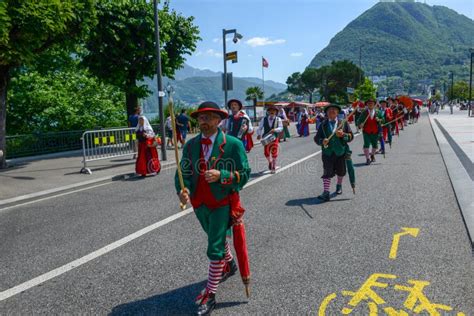 Musical Parade for the Wine Festival at Lugano on Switzerland Editorial ...