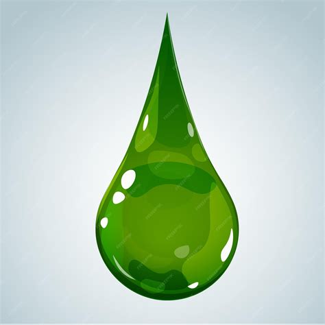 Premium Vector | Green liquid drop oil plant juice aloe ecology concept ...