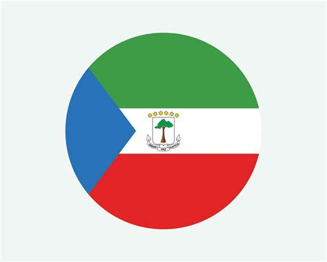 Equatorial Guinea Round Country Flag. Circular Equatoguinean National