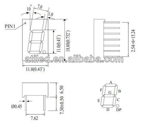 7 Segment Led Single Digit Display 0 43 Pure Green Color High Quality