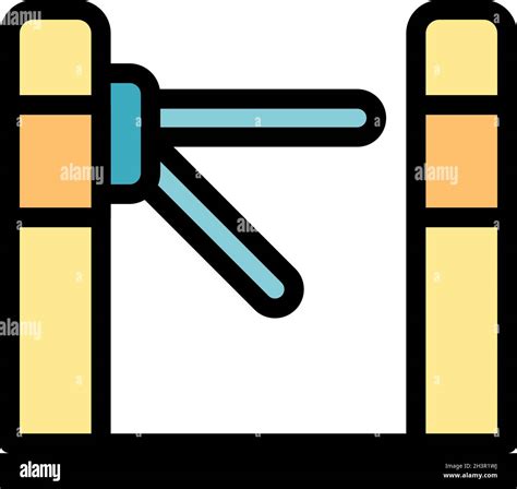 Entrance Turnstile Icon Outline Entrance Turnstile Vector Icon Color