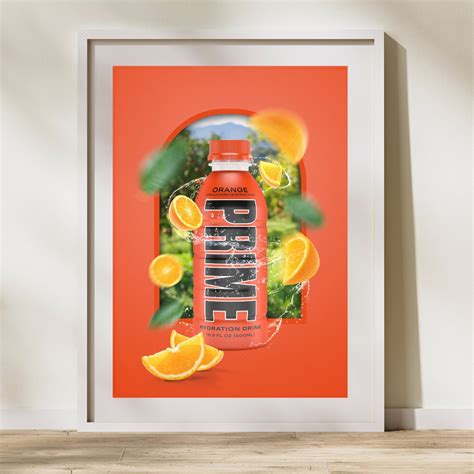 Prime Hydration Drink Wall Art Orange, Home Decor, Kids Gift, KSI, Jake ...