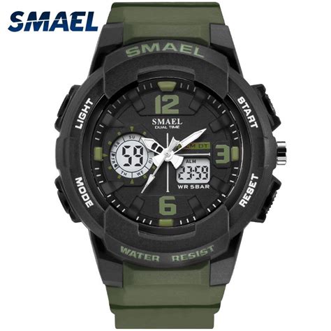 Rel Gio De Pulso Digital Led Smael Rel Gio Masculino Militar Esportivo