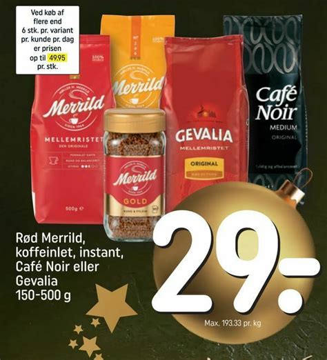 R D Merrild Koffeinlet Instant Caf Noir Eller Gevalia Tilbud Hos