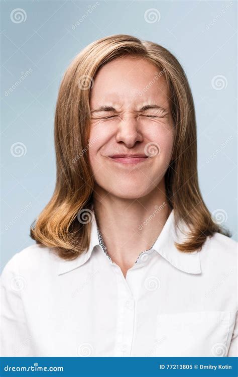 Young Woman Showing Grimace Stock Image Image Of Background Candid