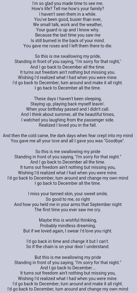 Taylor Swift: Taylor Swift Back To December Lyrics