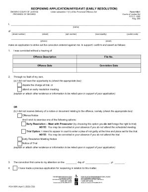 Fillable Online Poa Form Reopening Application Affidavit