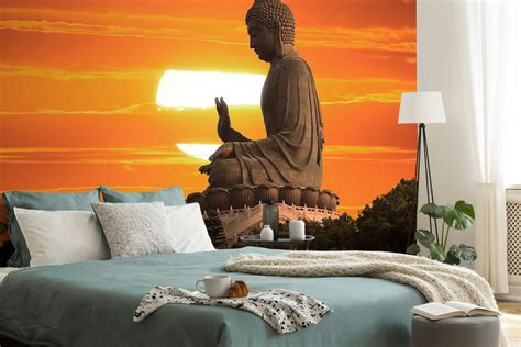 Tapete Buddha Statue Bei Sonnenuntergang Dovido De