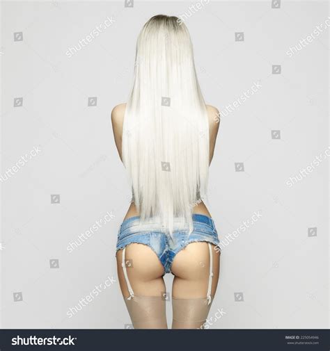Fashion Portrait Beautiful Sexy Blonde Jeans Stock Photo 225054946 Shutterstock