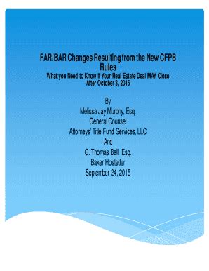 Fillable Online FARBAR Changes Resulting From The New CFPB Rules Fax