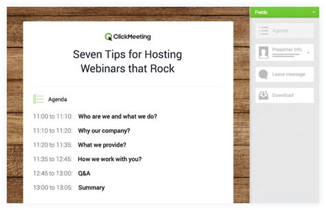 Webinar Agenda Template