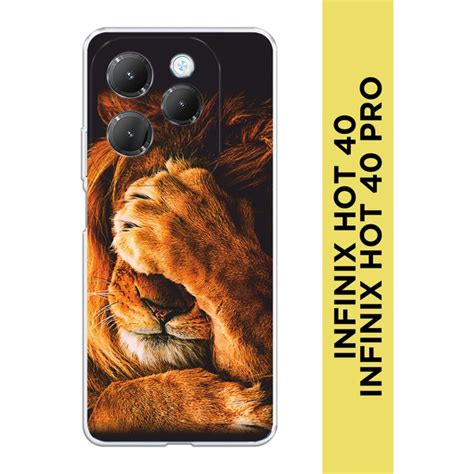Силиконовый чехол на Infinix HOT 40 40 Pro Инфиникс Хот 40 40 Про Львиный стыд купить с