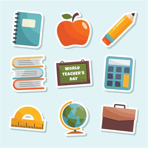 Happy Teacher's Day Sticker Pack 5765101 Vector Art at Vecteezy