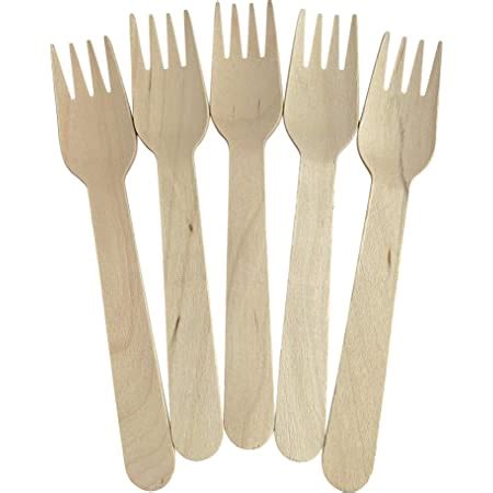 Amazon Kingseal Disposable Birch Wood Cutlery Forks Biodegradable