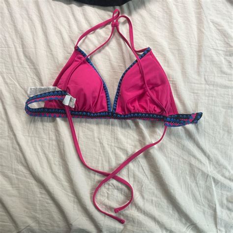 Pink Xl Forever Bikini Top And Low Waist Blue Depop