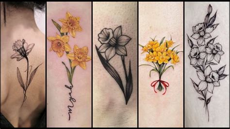 Cute Daffodil Flower Tattoo Designs For Girls Trendy Girls