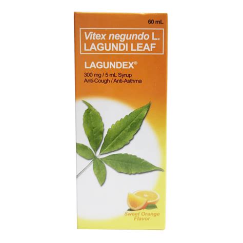 lagundex vitex negundo  lagundi leaf mg ml syrup ml orange