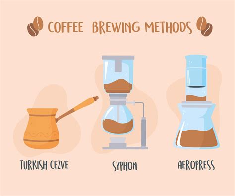 Different coffee brewing methods 1384641 Vector Art at Vecteezy
