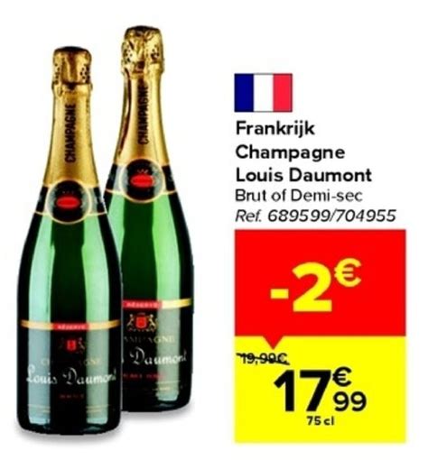 Frankrijk Champagne Louis Daumont Brut Of Demi Sec 75cl Promotie Bij